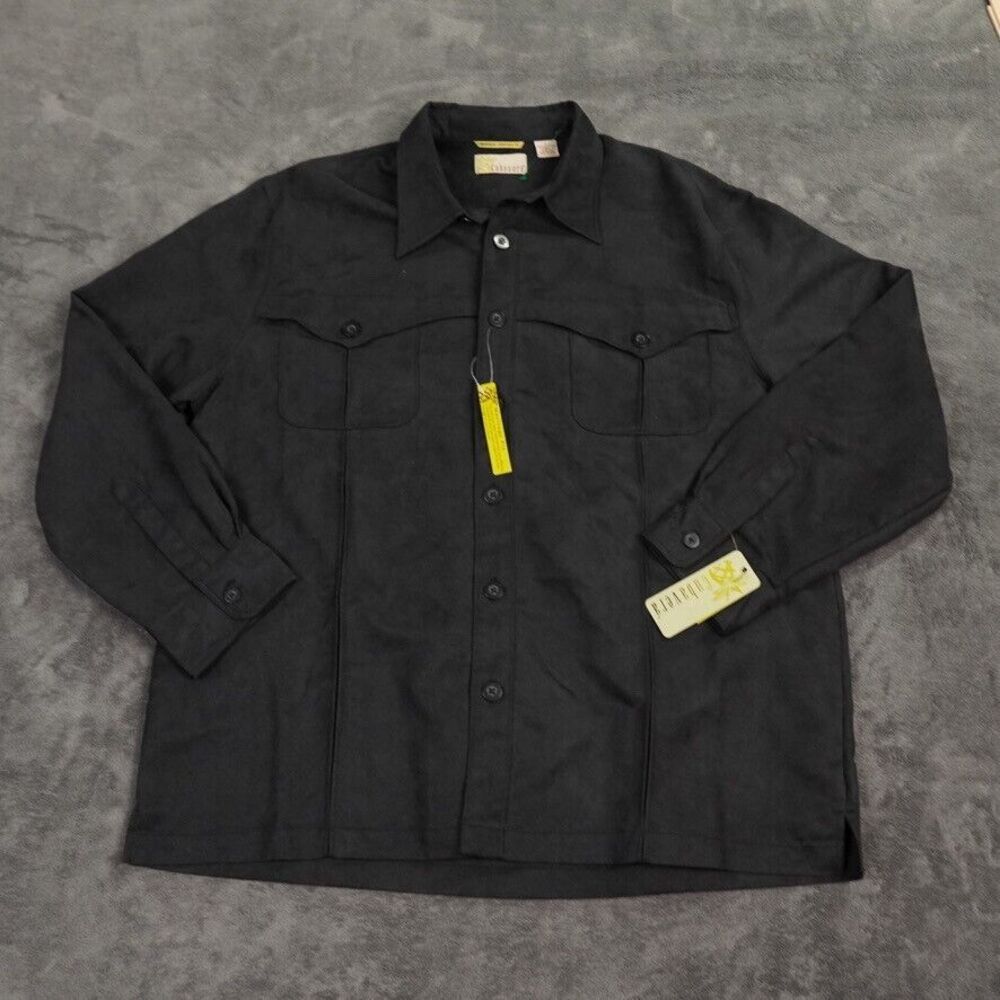 Cubavera Shirt Mena  Extra Large Blac Heritage Fit Western Pockets‎ Cowboy